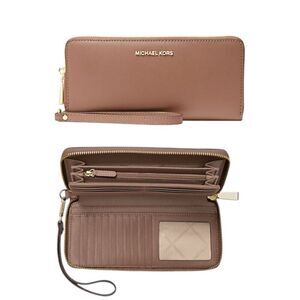 MICHAEL MICHAEL KORS Crossgrain Leather Continental Zip Around Wallet Clutch Bag